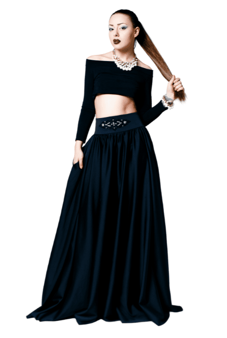 Saia Midi com Bolsos